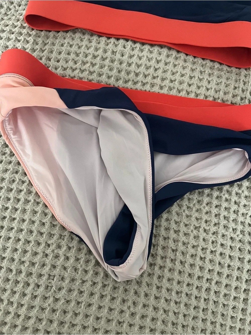 Title Nine Women’s Rash Guard Swim Set - Navy, Coral & Light Pink - Picture 6 of 8